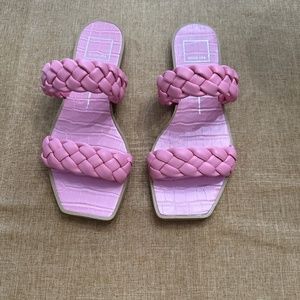 NWOT Dolce Vita Sandals Pink Braided Leather Flats